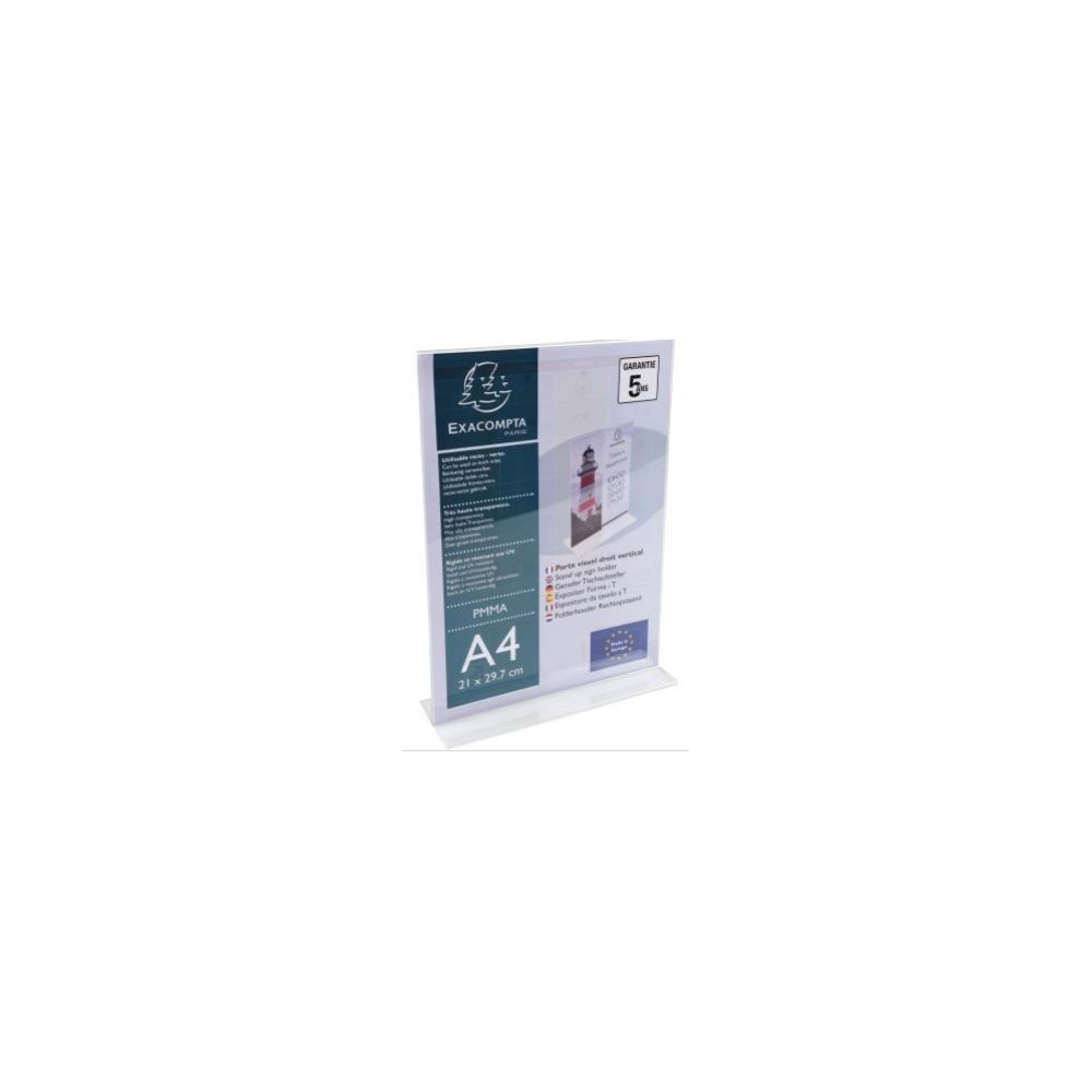 Presentoir droit plastique transparent pour document A4  //
