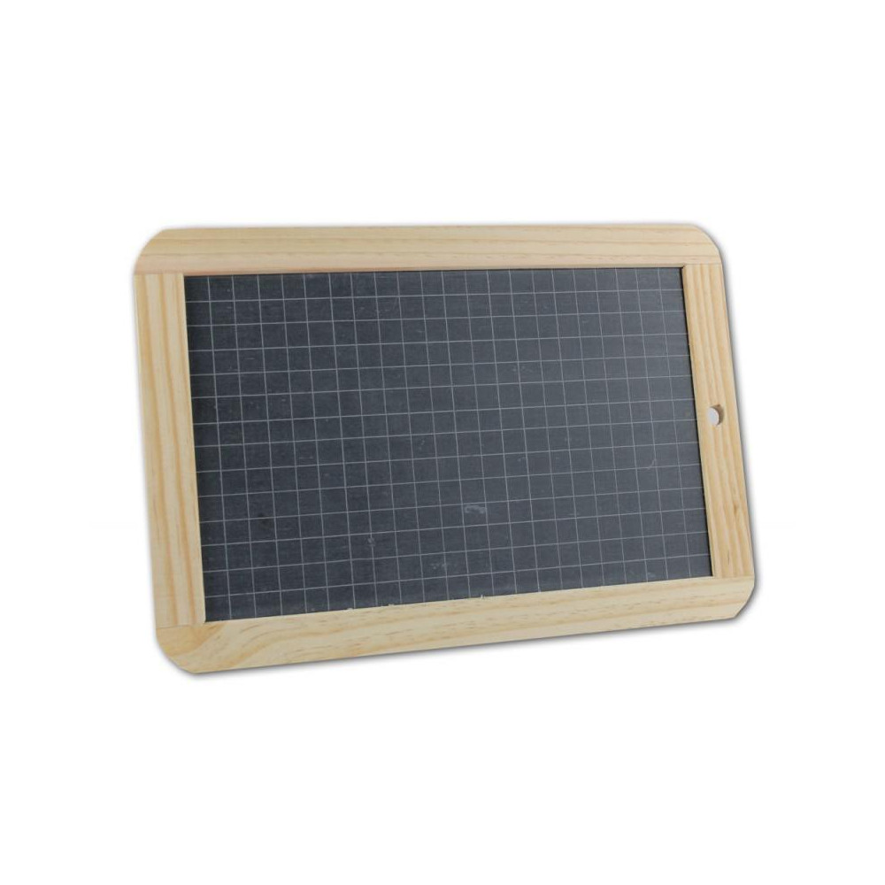 Ardoise noire Cadre Pin - 18 x 26 cm 1 face unie/1 face quadrillée 