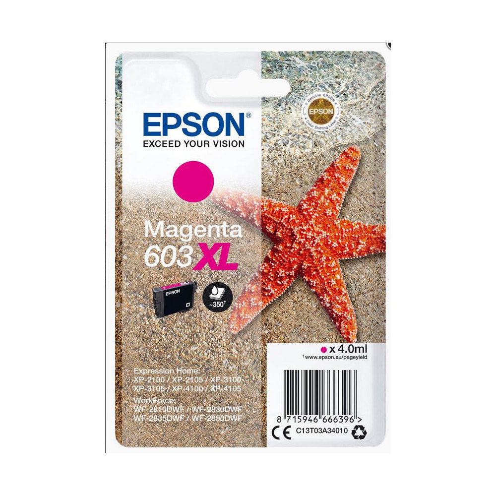 Cart EPSON - 603XL - Etoile de Mer - Magenta - 4 ml (350 p) - Z