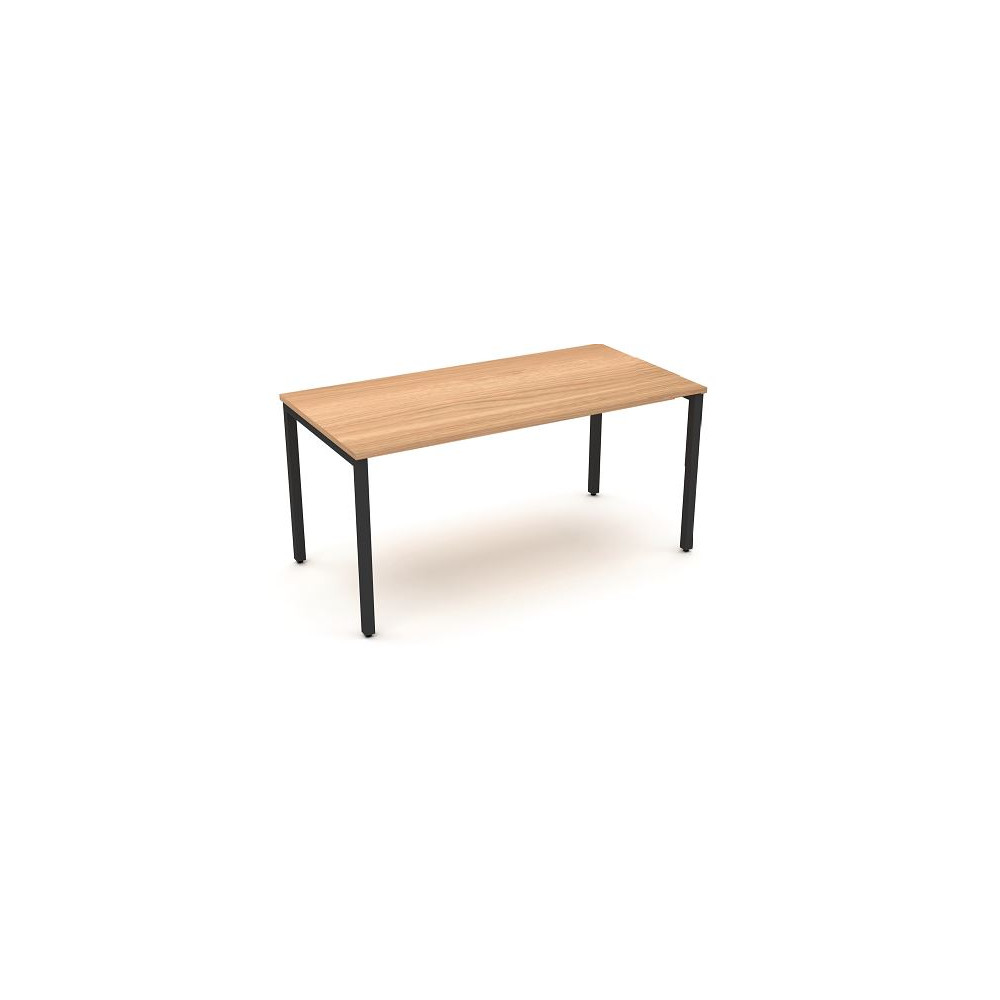 Table poly. rectangulaire 140 x 80 - Chêne clair - Pieds  Alu. - T6
