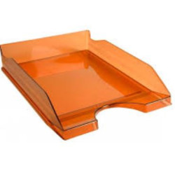 Corbeille courrier non ajourée PP - A4 - ORANGE TRANSLUCIDE //