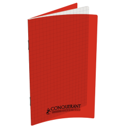 Carnet 9x14cm 5 x 5 96 p Piqûre 90g POLYPRO - COUL.  ROUGE //