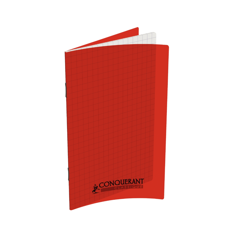 Carnet 9x14cm 5 x 5 96 p Piqûre 90g POLYPRO - COUL.  ROUGE //