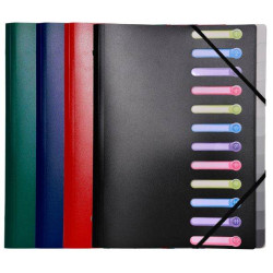 Trieur en Plastique + Porte-étiq. - Elast. 12 compart. EXACOMPTA //