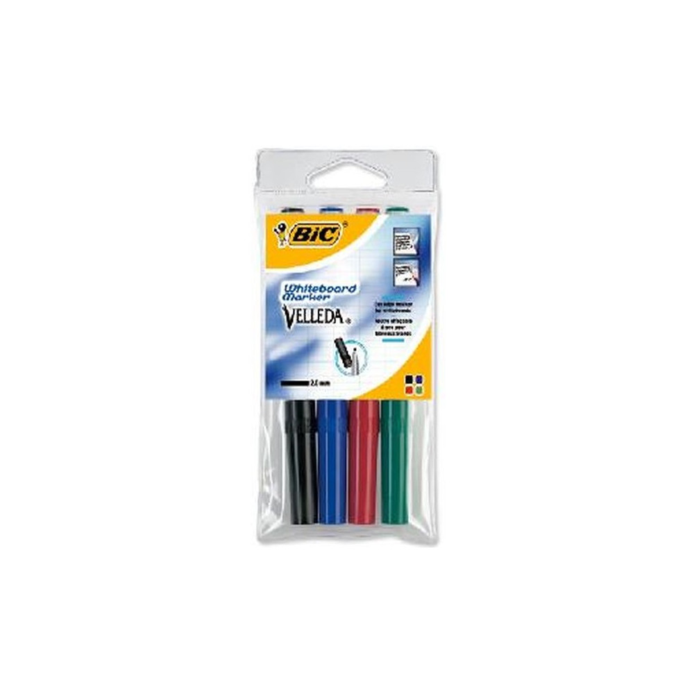 Marqueur effaç. BIC VELLEDA 1741 - Ogive Med. 4.5mm - 4 COULEURS //