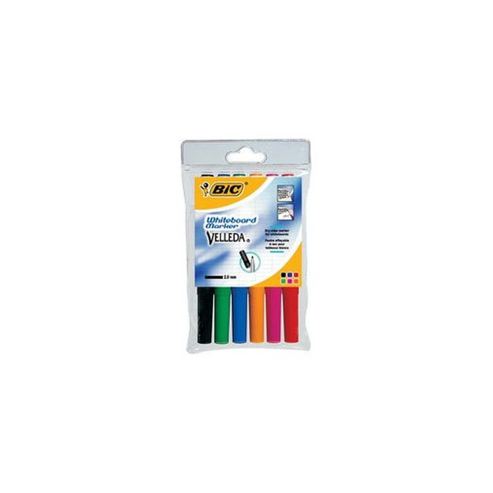 Marqueur effaç. BIC VELLEDA 1741 - Ogive Med. 4.5mm - 6 COULEUR