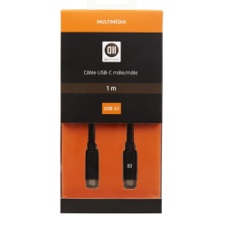 Cable USB-C/USB-C male/male - 1m - 3.2 gen 1 - charge 60w (3A/20V) //