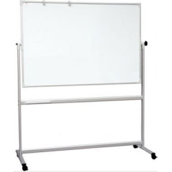 Tableau blanc rotatif  90 x 120 cm -Emaillé magnétique (roulettes)