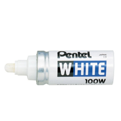 Marqueur perm. PENTEL - Industrie tous supports- Pte moy. -BLANC //