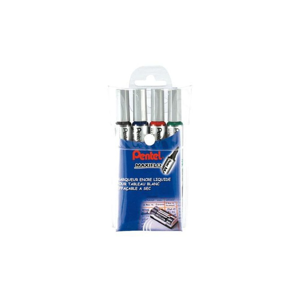 Marqueur effaç. PENTEL MAXIFLO MWL5S/4 - Ogive 1.2mm - 4 COUL. //