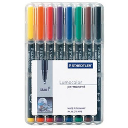 Marqueur perm. STAEDTLER OHP Lumocolor- 0.6mm - 8 COUL. 318WP8 z