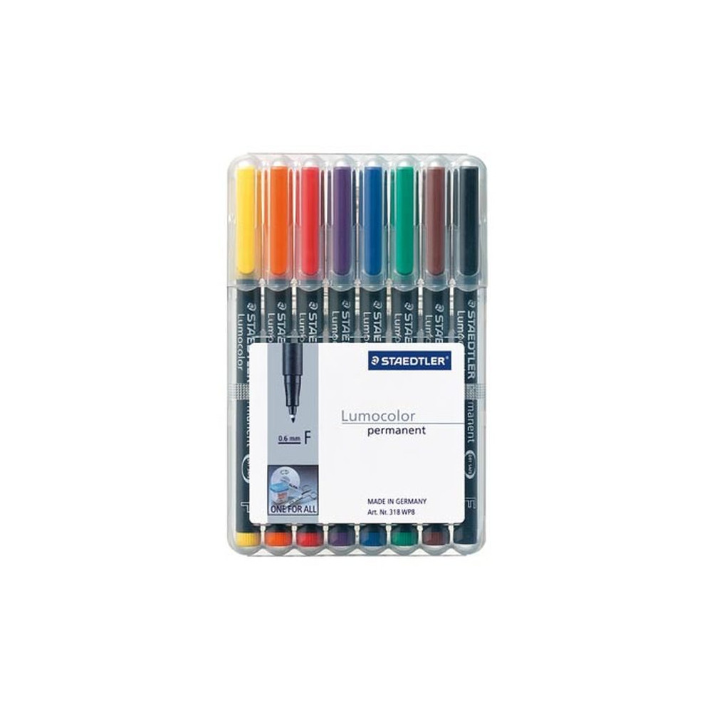 Marqueur perm. STAEDTLER OHP Lumocolor- 0.6mm - 8 COUL. 318WP8 z