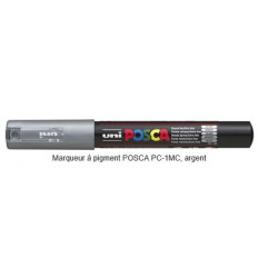 Marqueur gouache POSCA - Ogive 1mm - PC-1MC ARGENT