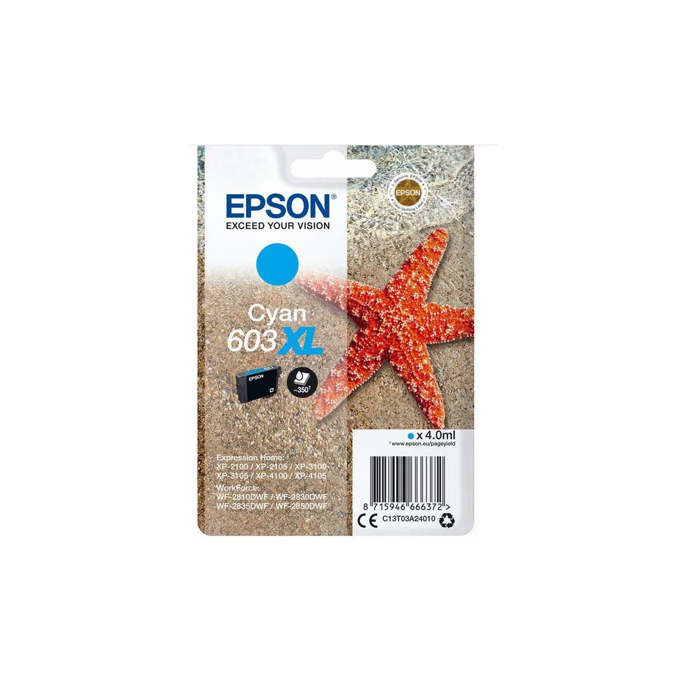 Cart EPSON - 603XL - Etoile de Mer - Cyan - 4 ml (350 p) - Z