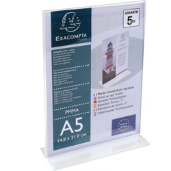 Porte-affiches vertical droit 2 faces 148x210mm