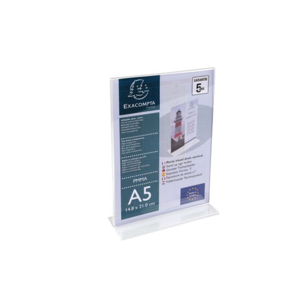 Porte-affiches vertical droit 2 faces 148x210mm
