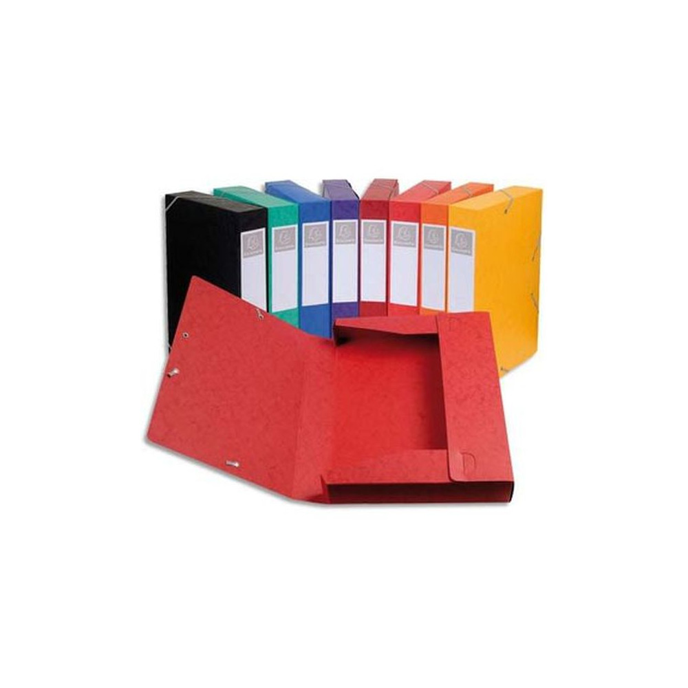 Boite classement Carton - Elast. 24x32cm Dos25mm EXACOMPTA - BLEU
