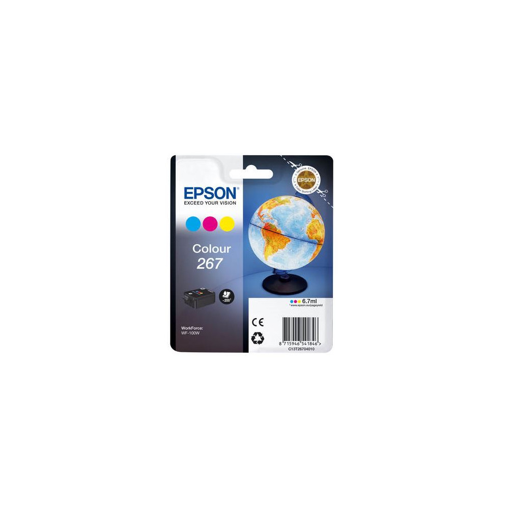Cart EPSON - N°267 - T2670 - Globe - Couleurs - 200p - WF-100W //