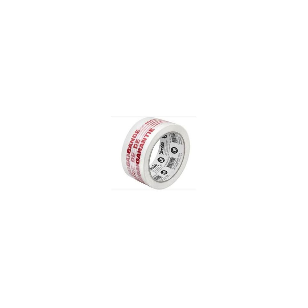 Adhesif Blanc imprimé BANDE DE GARANTIE 50mm x 66m - 50µ //