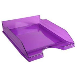 Corbeille courrier non ajourée PP - A4 - VIOLET TRANSLUCIDE **