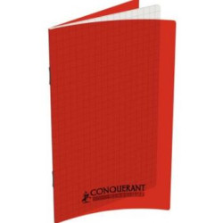 Carnet 9x14cm 5 x 5 96 p Piqûre 90g Polypro ROUGE //