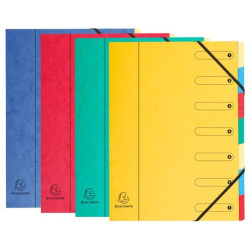 Trieur Carte lustrée - Elastiques - 07 compart. Dos extensible //