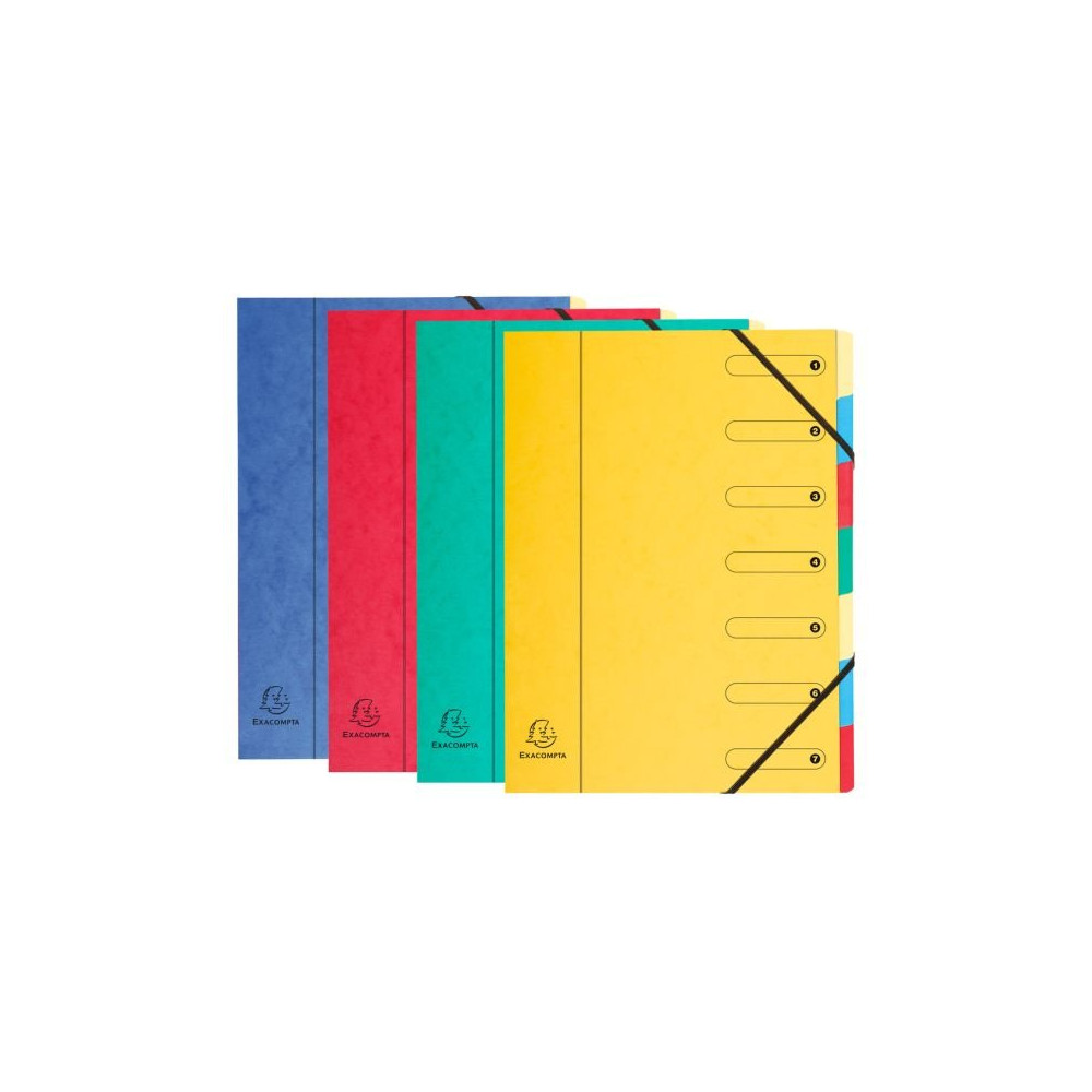 Trieur Carte lustrée - Elastiques - 07 compart. Dos extensible //
