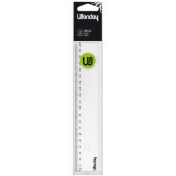 Regle Cristal incolore graduée - 1 biseau + bd antitache - 20cm //