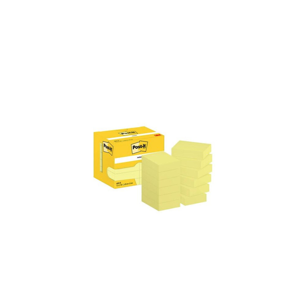 Bloc reposit. 38 x 51mm - POST-IT - JAUNE - 100f - Par 12 - Z