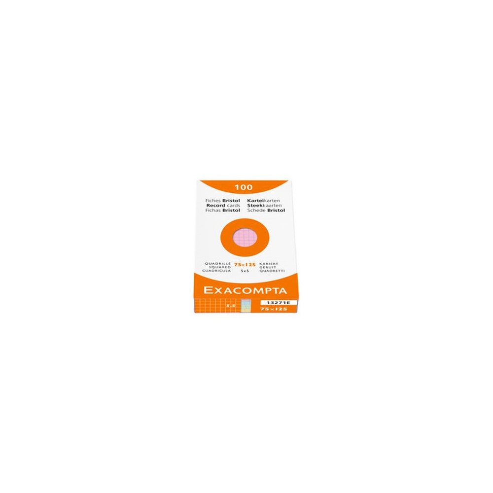 Fiches Bristol  7.5 x 12.5cm 205g 5 x 5 4 COUL. 100 F. EXACOMPTA //