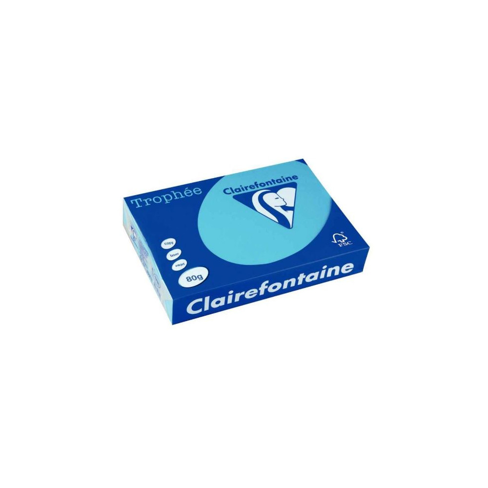 Rame A4 -  80g - Bleu Turquoise - CLAIREFONTAINE (500 f.)  1781 //