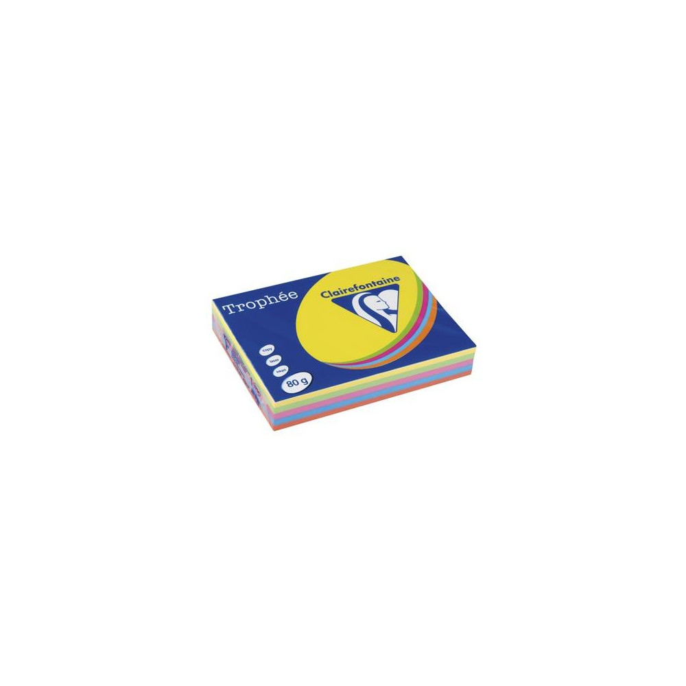 Rame A4 -  80g - Coul. Vives ass.- CLAIREFONTAINE (500 f.) 1704 //