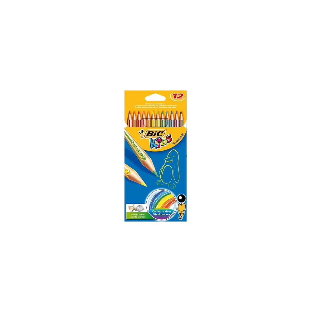 Crayon Couleur BIC KIDS TROPICOLORS 2 - Pochette de 12 couleurs //