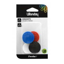 Aimants de diamètre 30mm, Force 600g - Assortis - Par 4 //