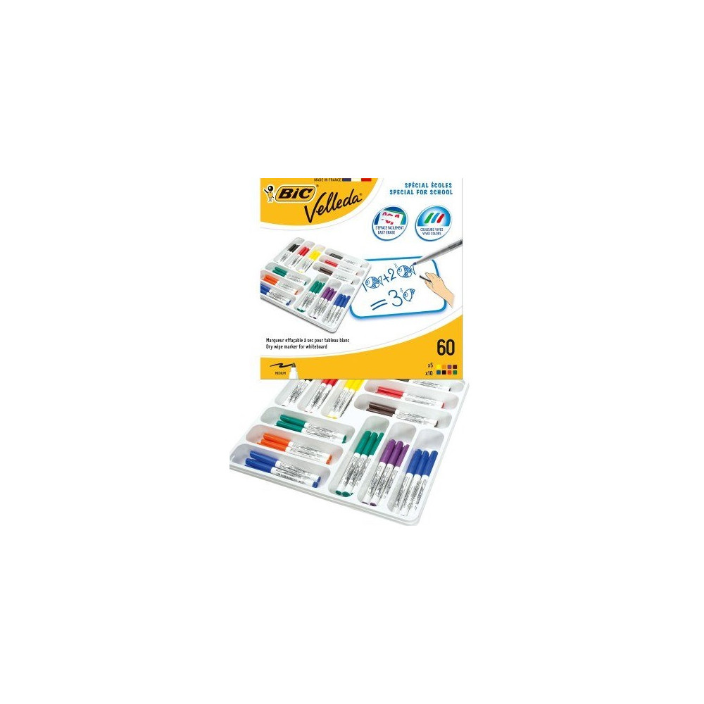Marqueur effaç. BIC VELLEDA 1741 - Ogive Med. 4.5mm - Paq. 60 //