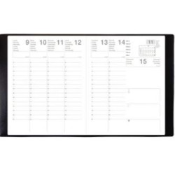 Agenda Semainier 2027 - 21 x 27 cm - Couverture PVC Grainé - NOIR