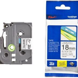 Ruban BROTHER P-TOUCH - 18mm Noir/Blanc - TZ-241 (8 m) - Z
