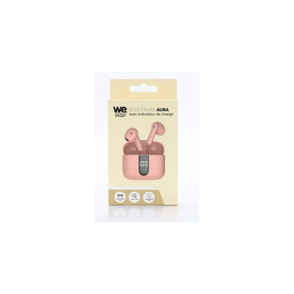 Ecouteurs sans fils WE bluetooth rose //