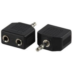 Adaptateur 2 Jack 3.5mm femelle /Jack 3.5mm mâle