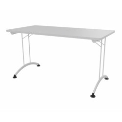 Table rectangulaire pliante 140 x 70 cm Plateau Gris / Pieds alu - T6