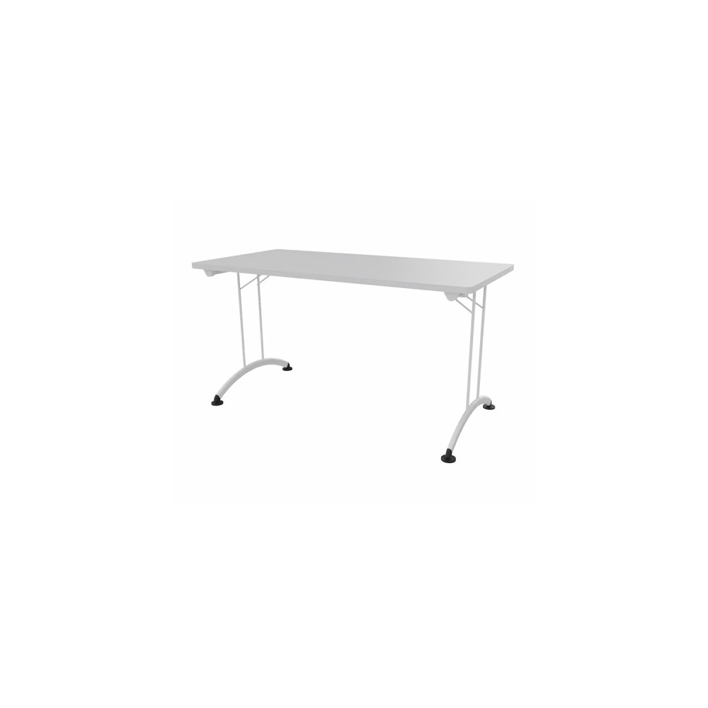 Table rectangulaire pliante 140 x 70 cm Plateau Gris / Pieds alu - T6