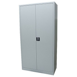 Armoire haute Portes Battantes - L120xH195xP45cm - Métal Gris Clair