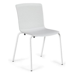 Chaise glove fixe 4 pieds métal et carcasse polypro Blanc polaire