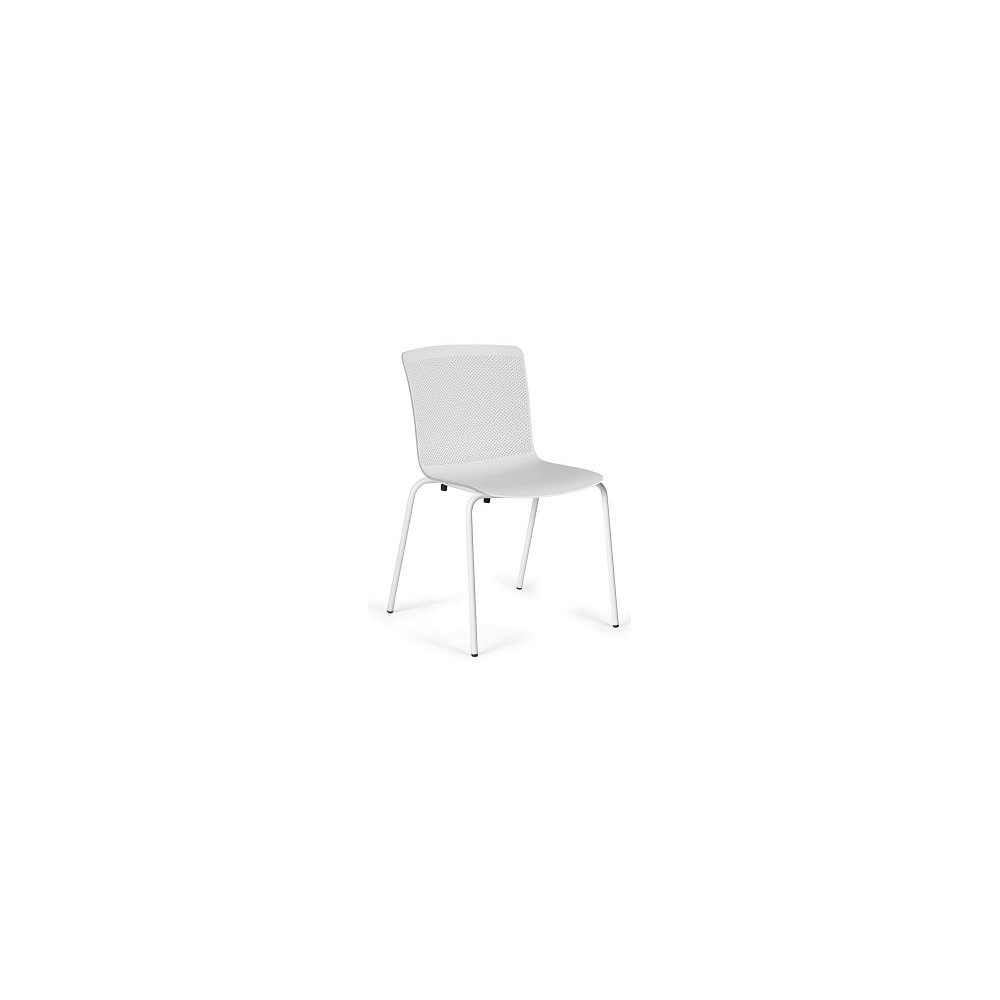 Chaise glove fixe 4 pieds métal et carcasse polypro Blanc polaire