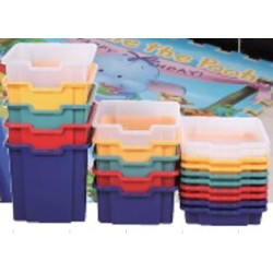 Bac de rangement en plastique - 41 x 31 x 7.5 cm - ROUGE