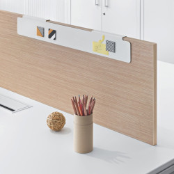 Ecran en bois pour bureau L.160, Alu Chene Clair