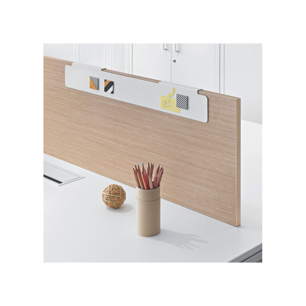 Ecran en bois pour bureau L.160, Alu Chene Clair