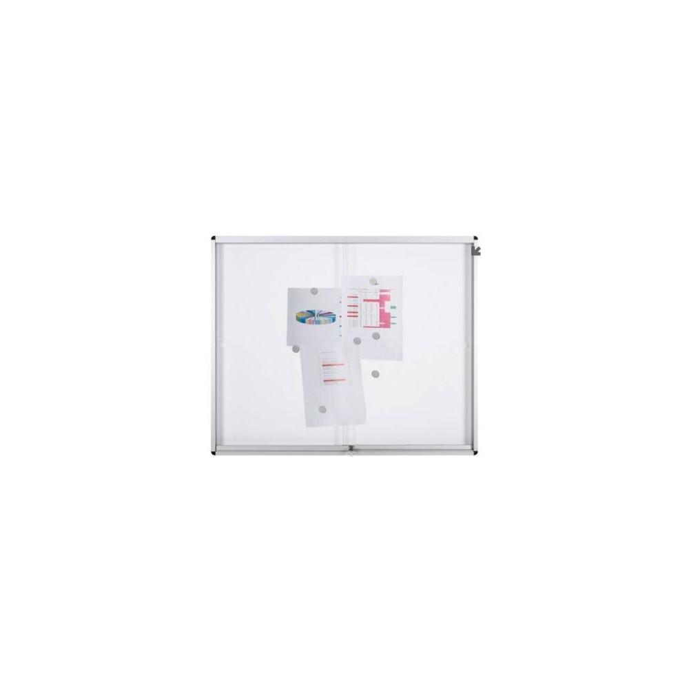 Vitrine intér. fond Magnét - L90xH95cm(12 x A4) Porte Coul.Serrure //
