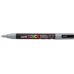 Marqueur gouache POSCA - Ogive fine 0.9 à 1.5 mm - PC-3M GRIS