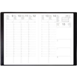 Agenda Semainier 2027 - 16 x 24 cm - Couverture PVC Grainé - NOIR
